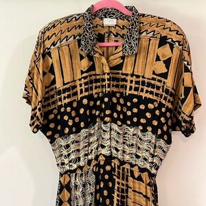 Casual Corner - S, brown/black/tan, vintage dress
